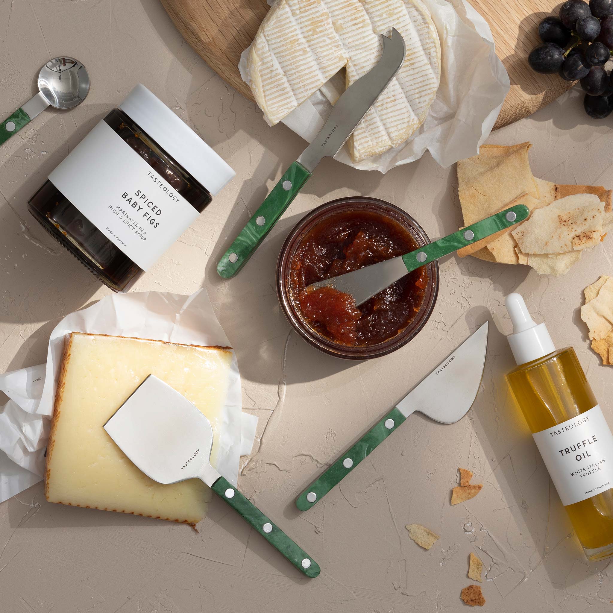 Cheese Knives Set of 3 - Emerald