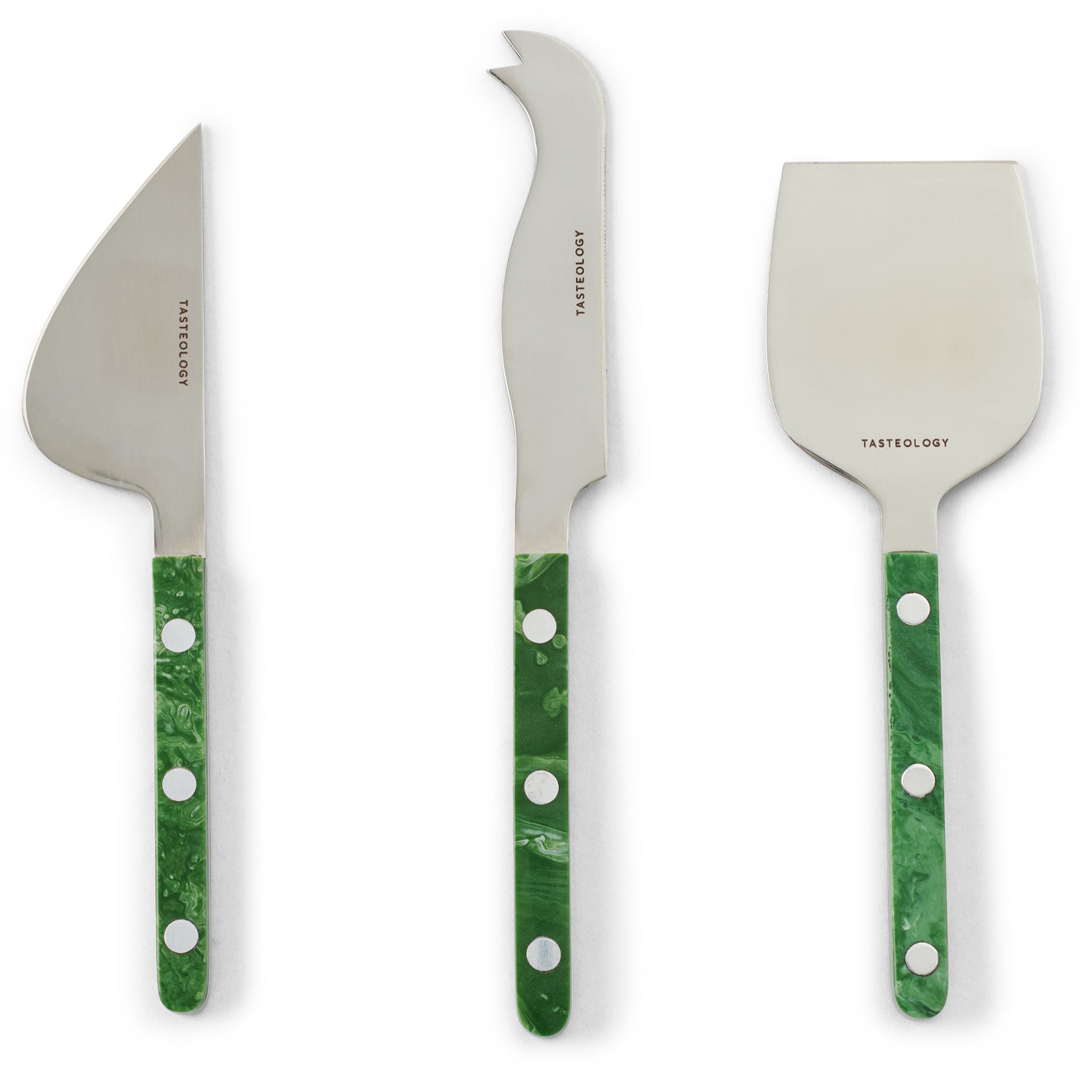 Cheese Knives Set of 3 - Emerald