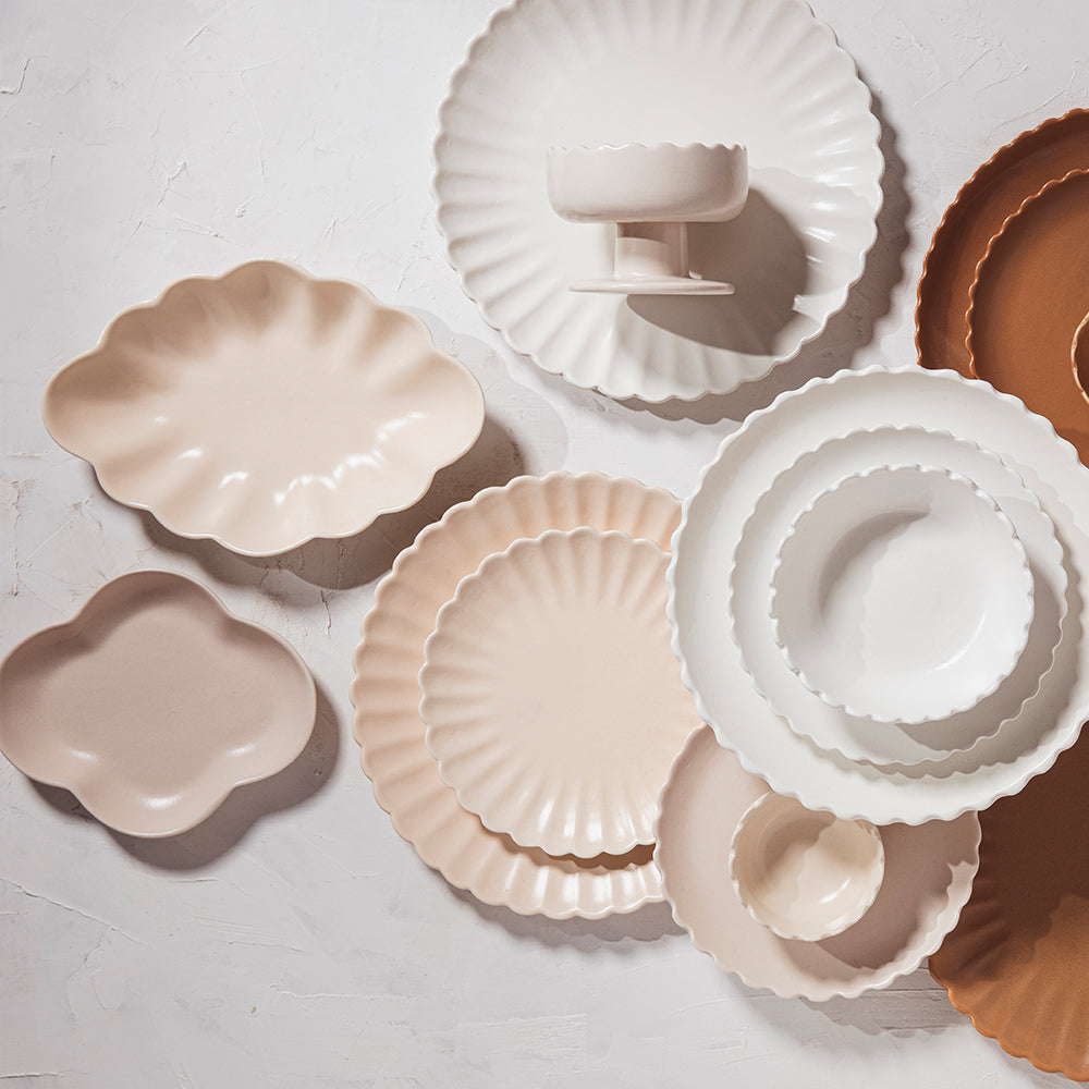 Petals small plate set of 2 latte