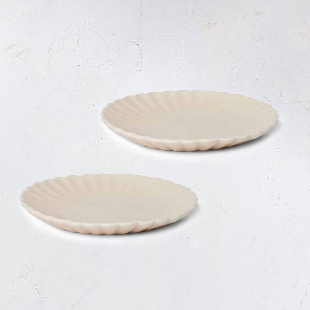 Petals small plate set of 2 latte