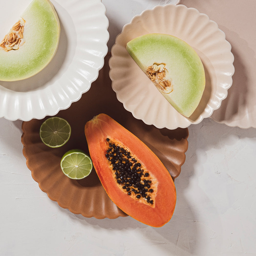 Petals small plate set of 2 terracotta