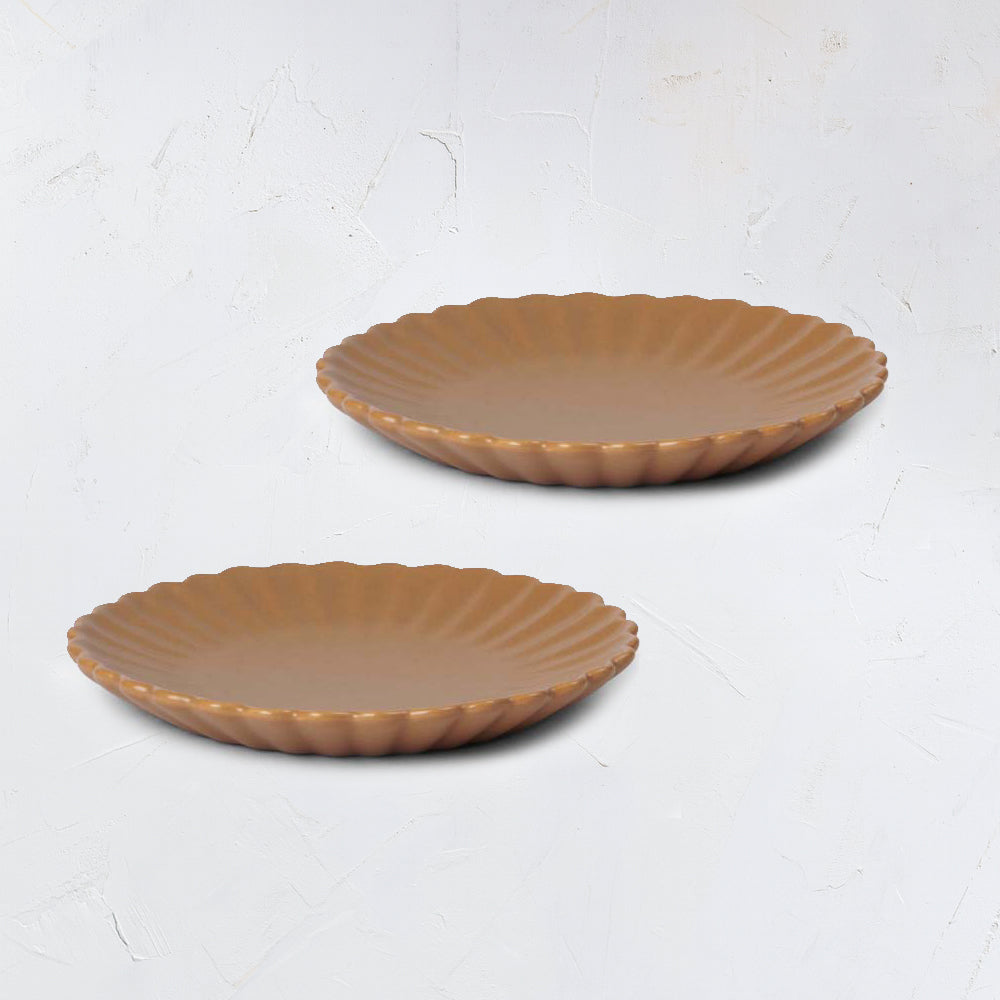 Petals small plate set of 2 terracotta