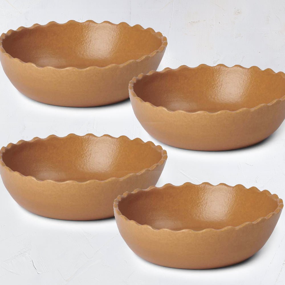Wave ceramic breakfast bowl set of 4