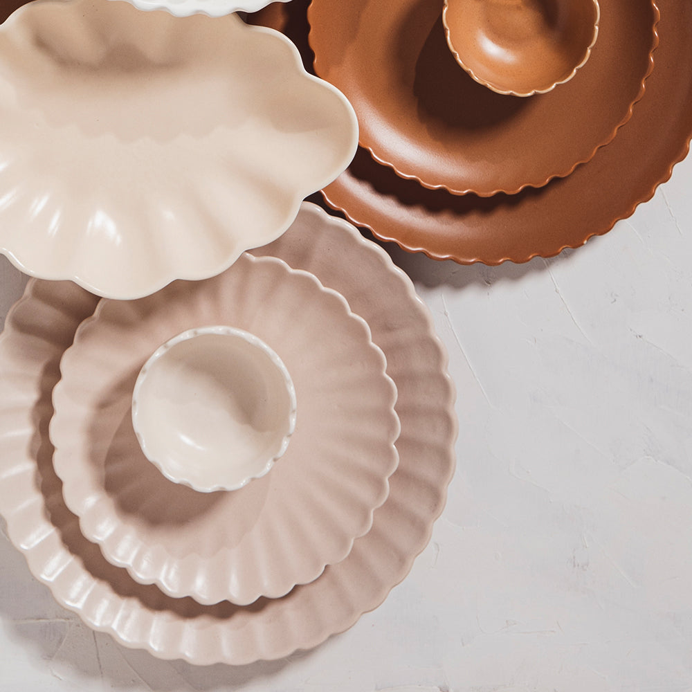 Petals small plate set of 2 blush