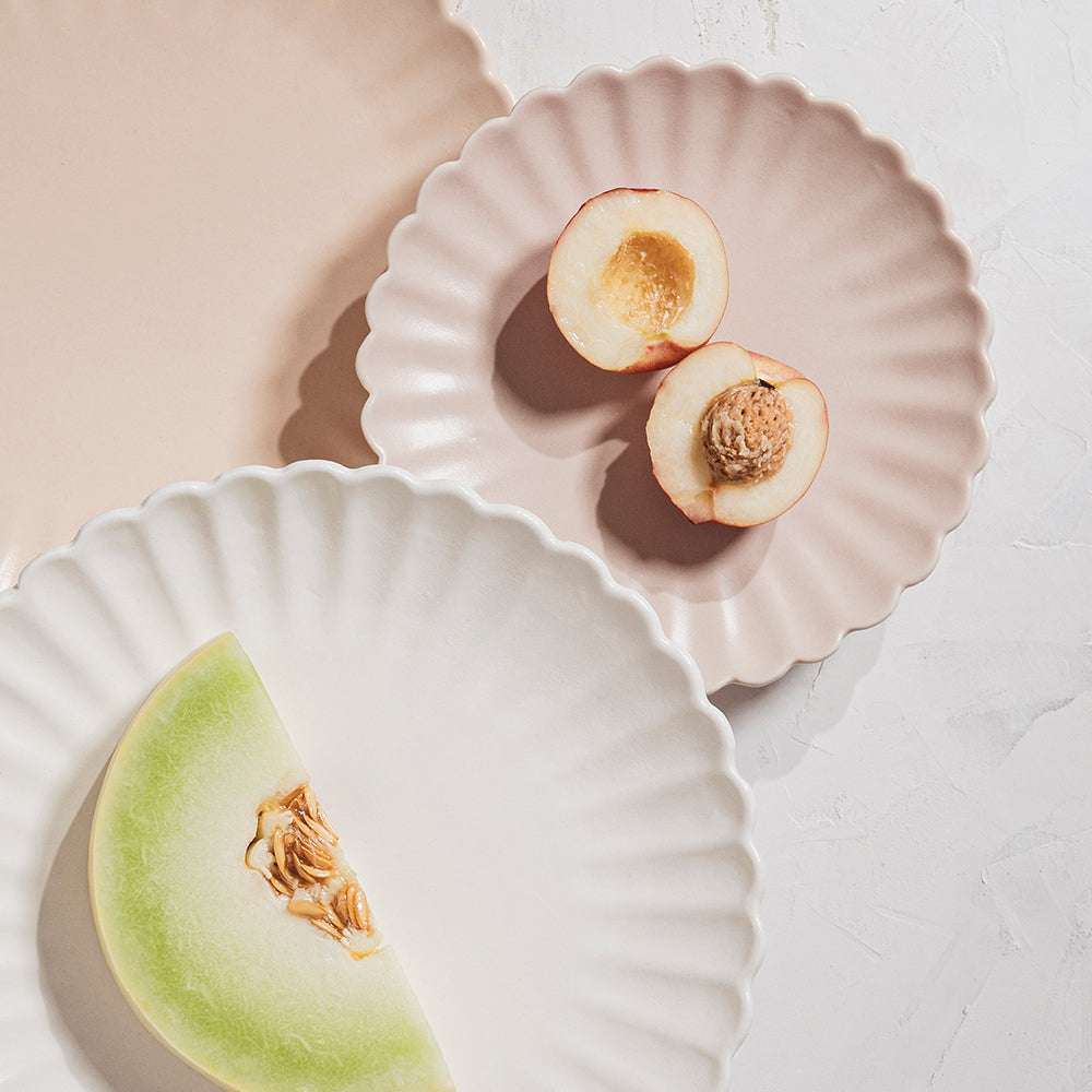 Petals small plate set of 2 blush