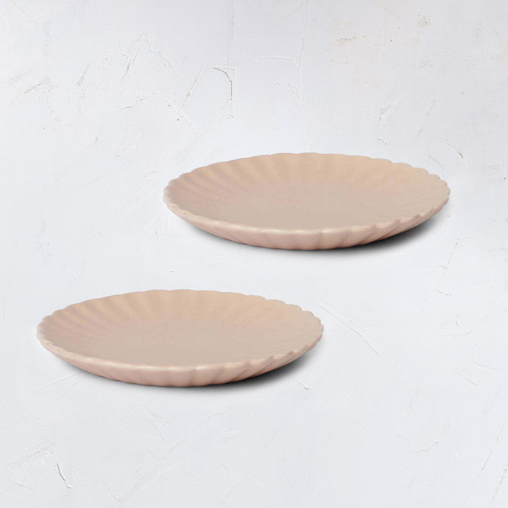 Petals small plate set of 2 blush