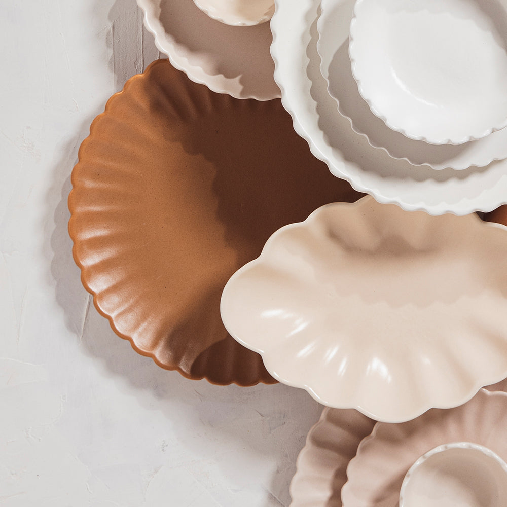 Petals small plate set of 2 terracotta