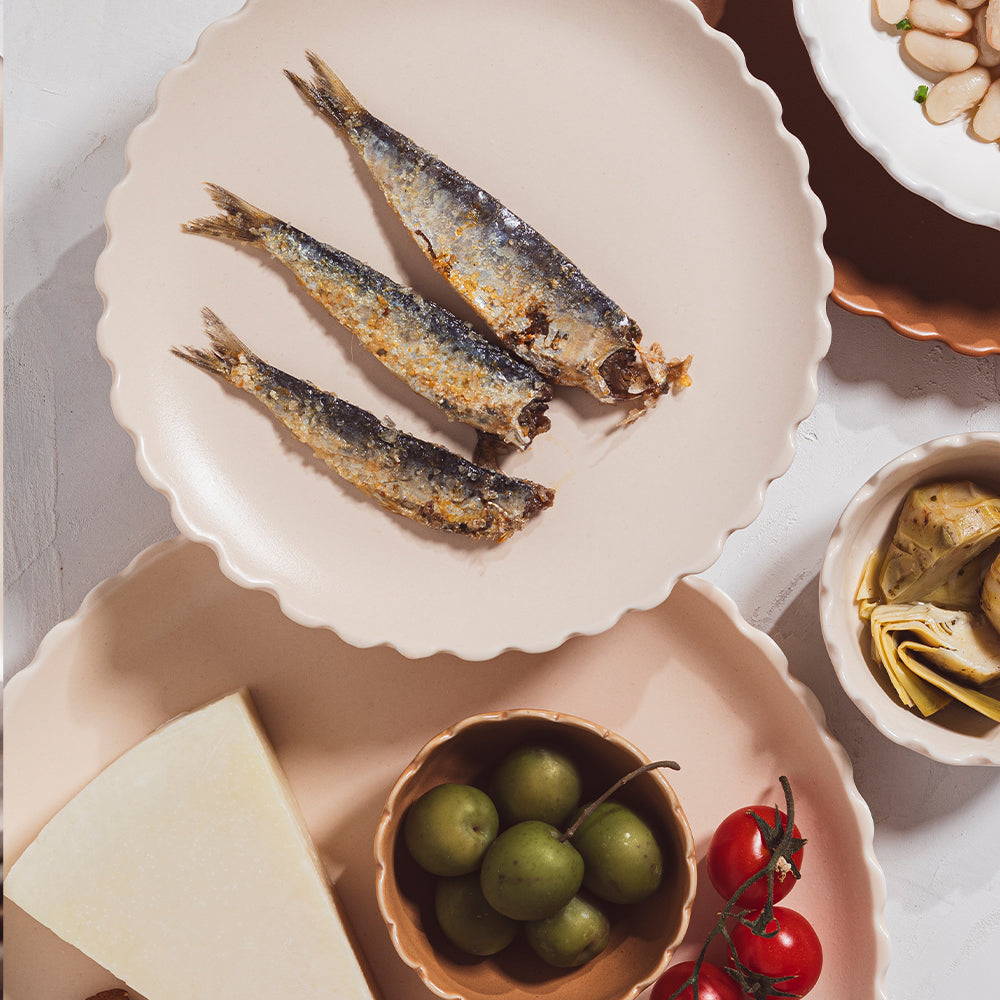 Wave Ceramic plate set of 2 Snow